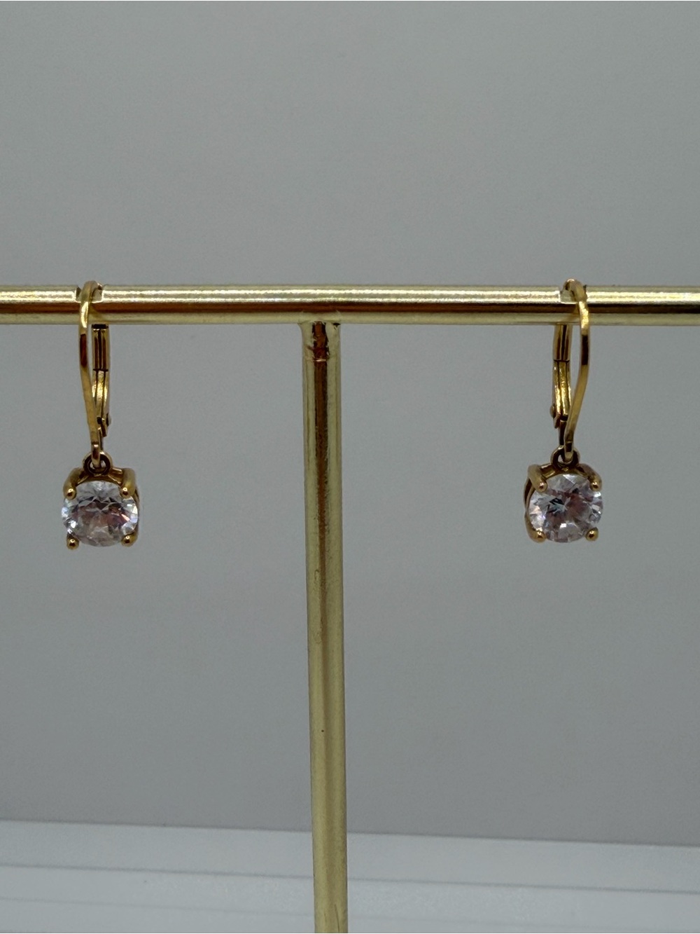 PAJ 925 Sterling Silver Gold Plated Cubic Zirconia Drop Earrings